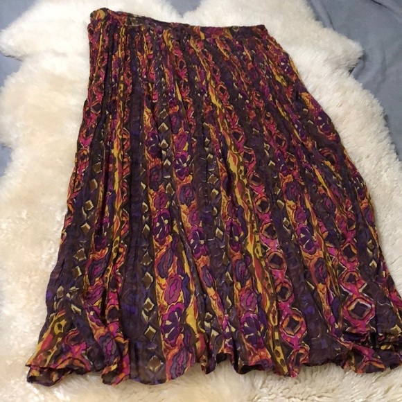 Multi color long drawstring waist skirt - Picture 1 of 7